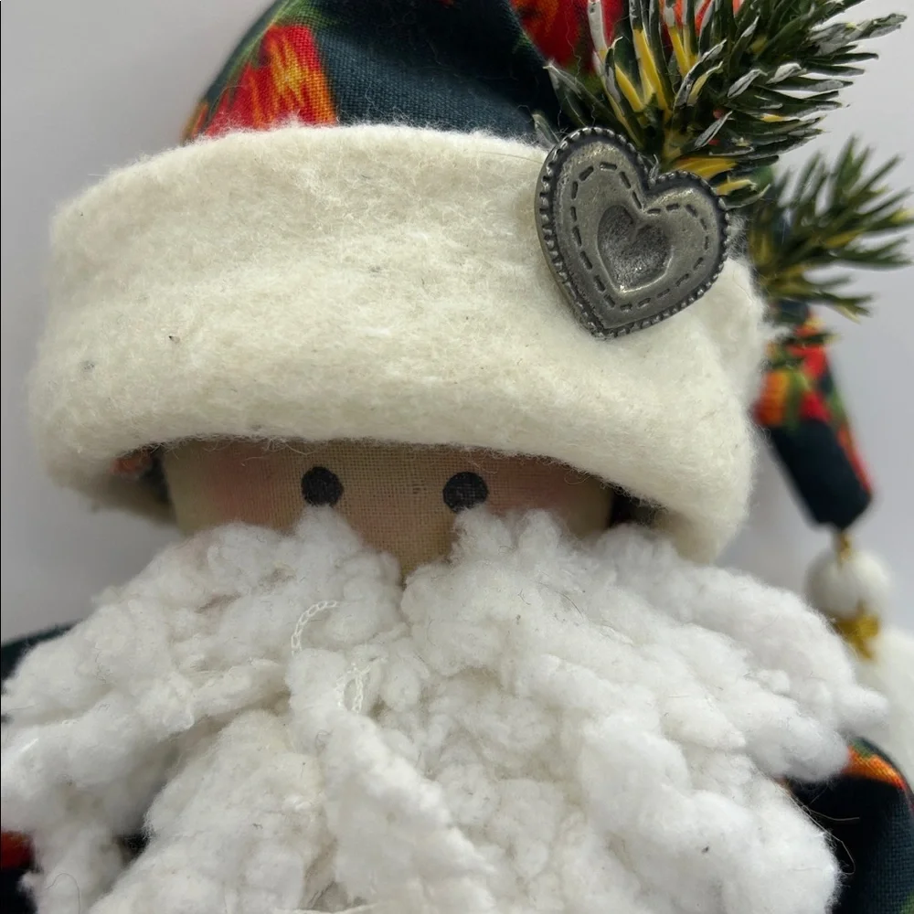 Festive Santa Doll with White Beard and Red Accents